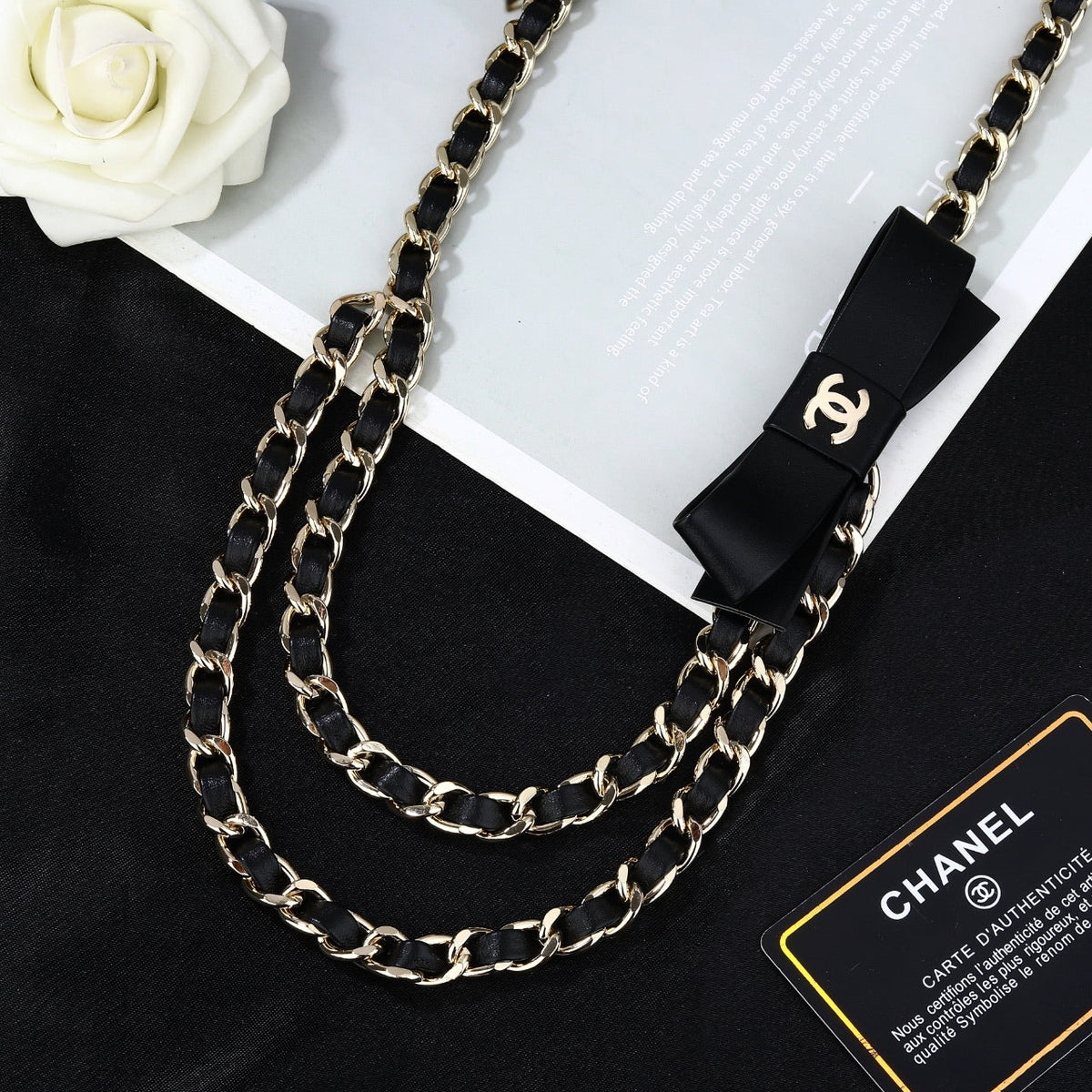 CHANEL 25S CHAIN BELT IN BLACK CALFSKIN 610547