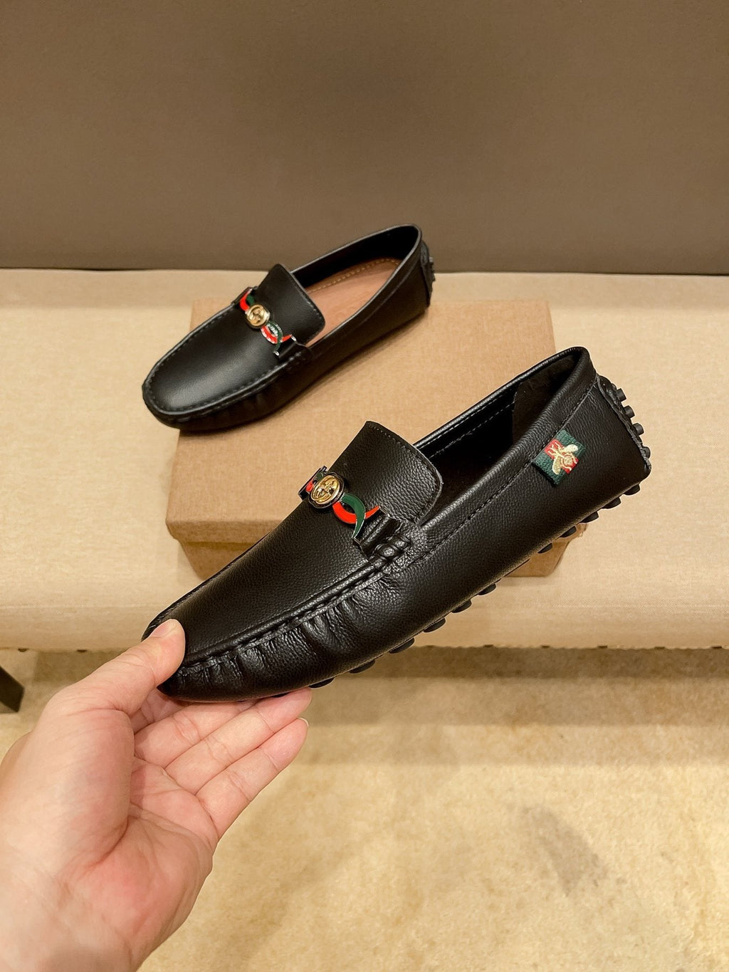 Gucci Web-Accent Driving Loafers